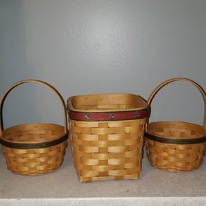 LONGABERGER set of 3 baskets